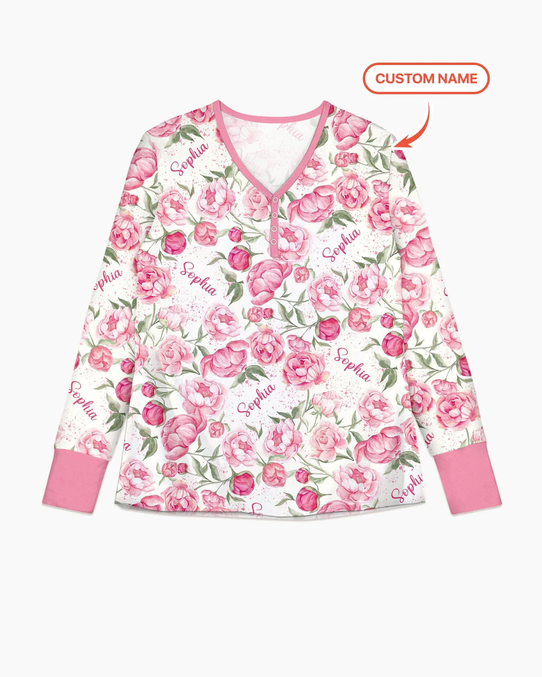 Benutzerdefinierter Name Geburtsmonatsblumen Bambus Damen Schlafanzug-Set