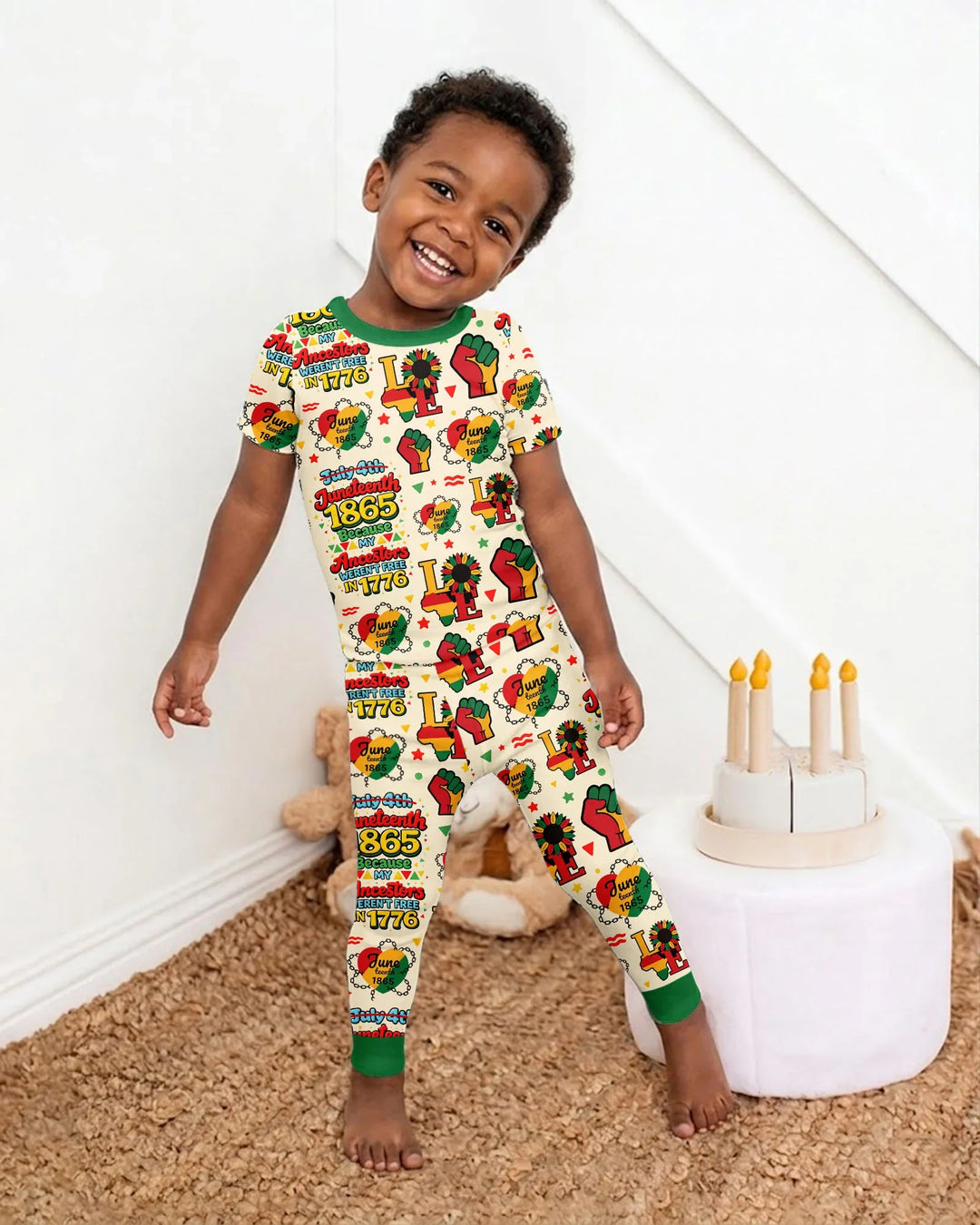 Conjunto de pijama de dos piezas de manga corta de bambú