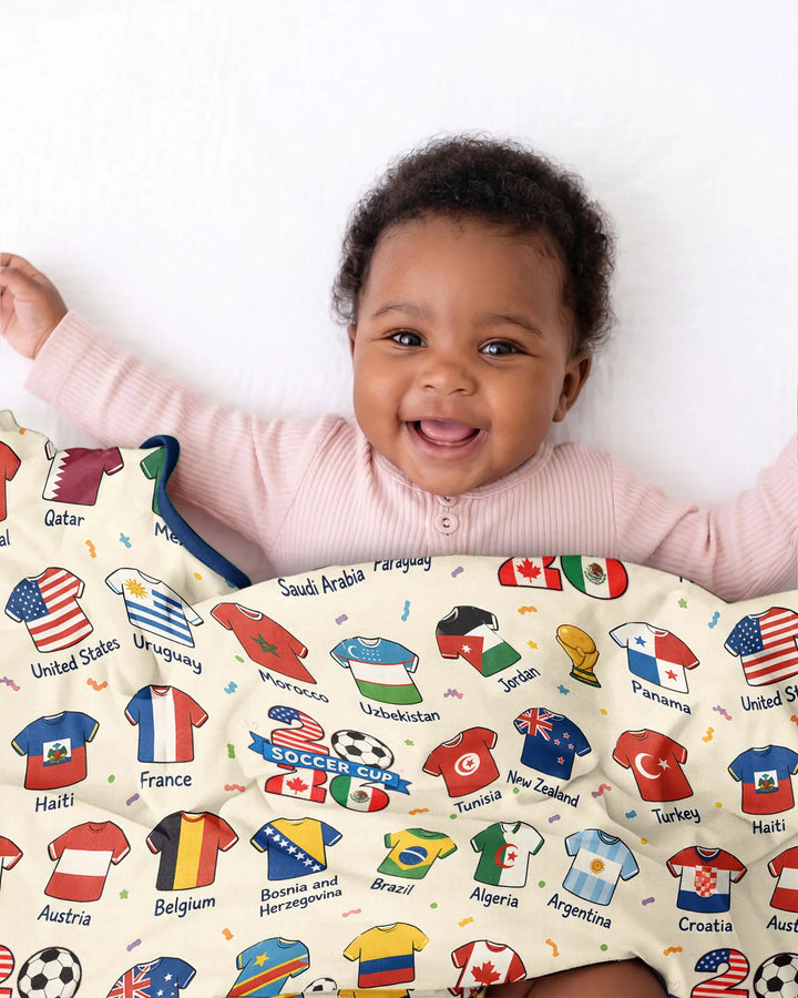 2026 Soccer World Jersey Flag Bamboo Blanket