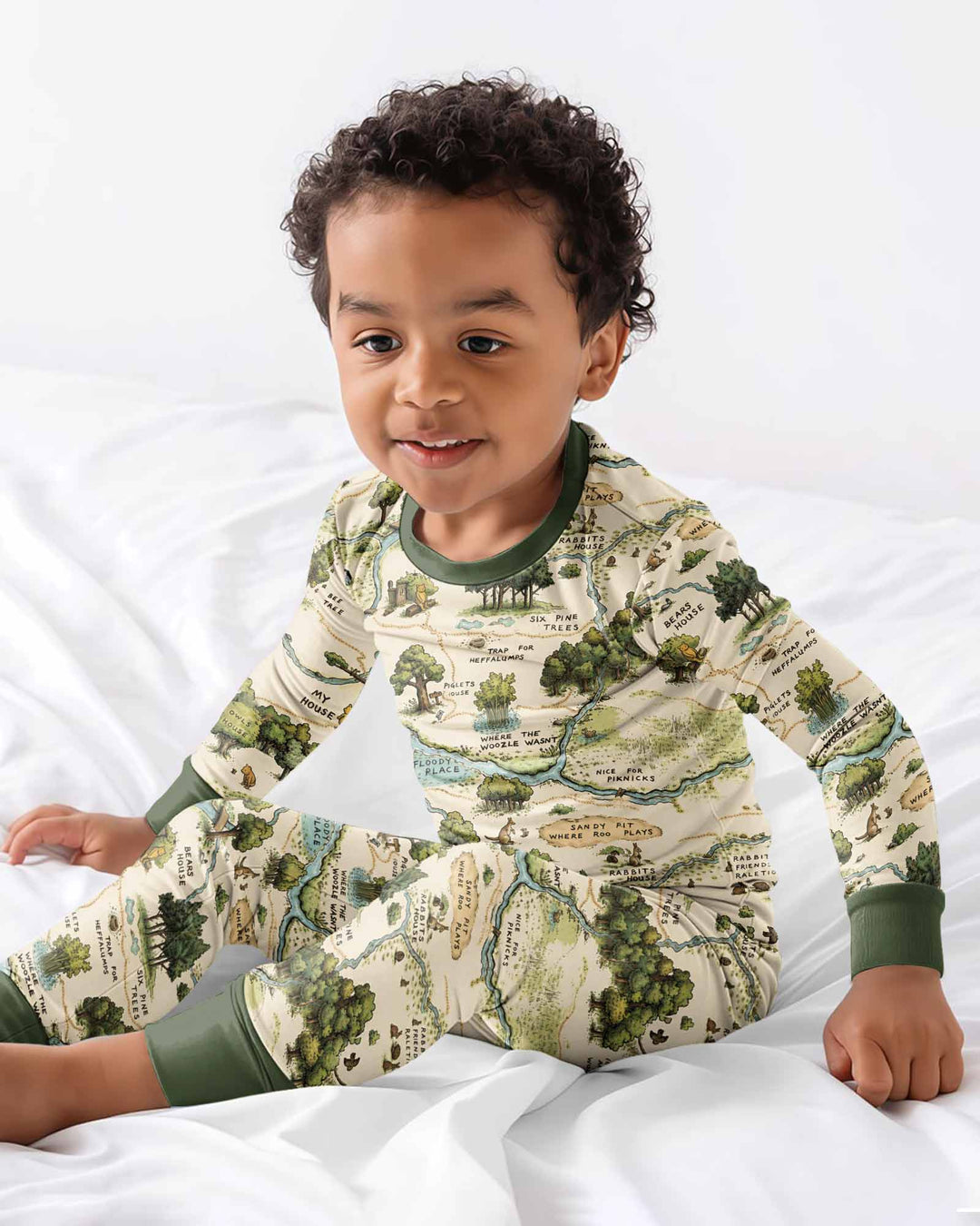 Conjunto de pijama de dos piezas de bambú con mangas largas, plantilla PERSONALIZADA