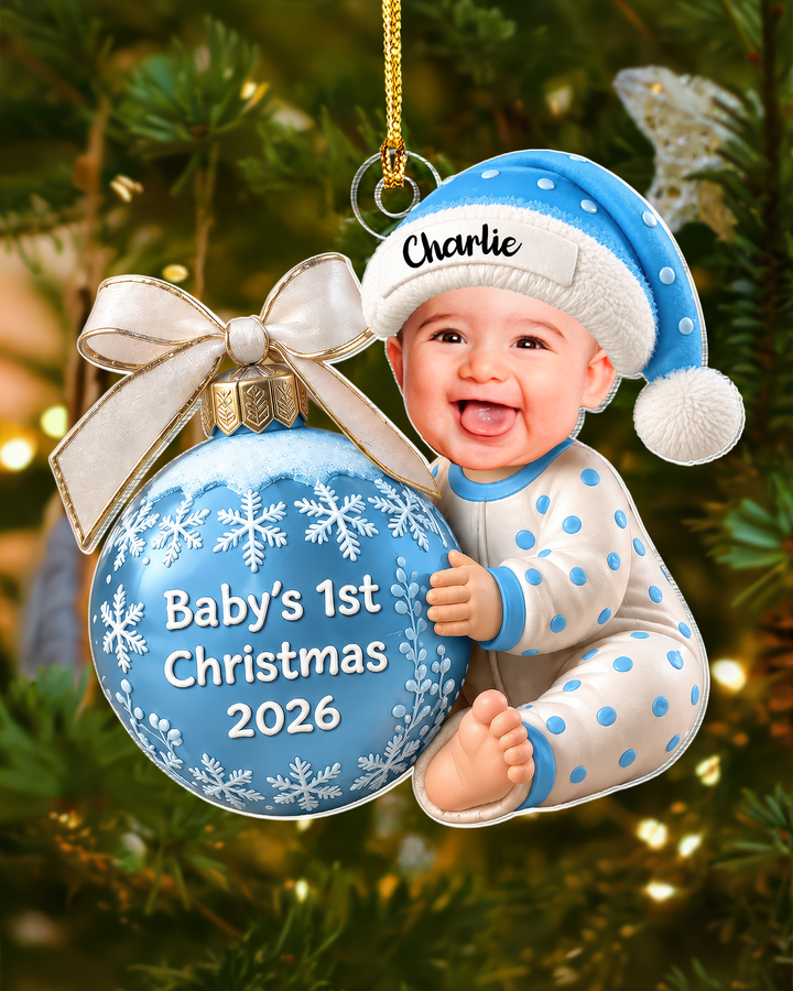 Little Snowflake Personalized 1-Side Photo Acrylic Ornament