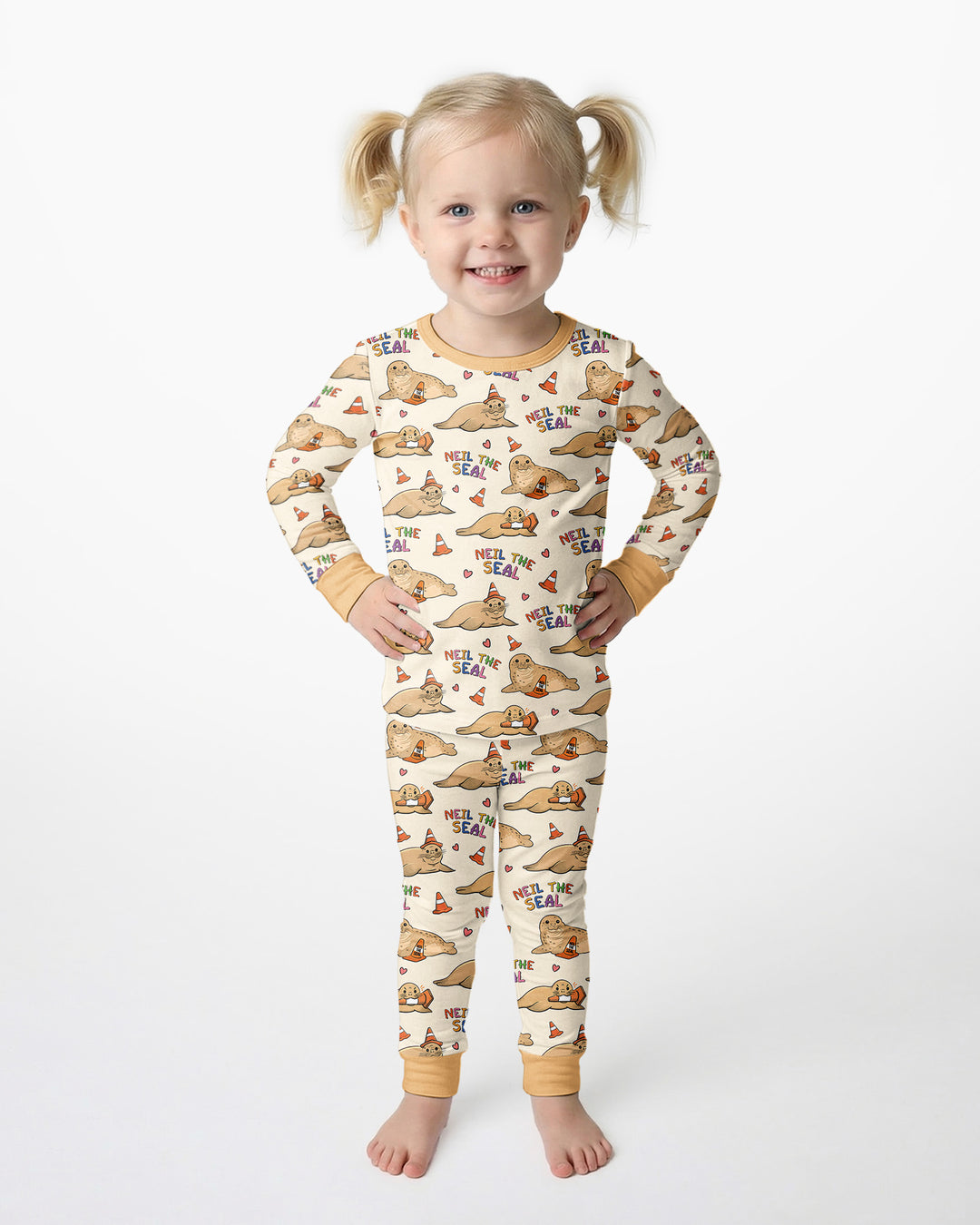 Neil The Seal Bamboo Two Piece Long Sleeve Pajama Set