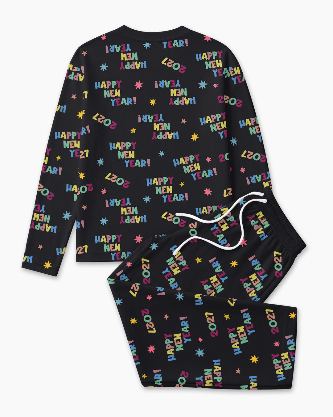 Retro Happy New Year 2027 Bamboo Men's Pajama Set
