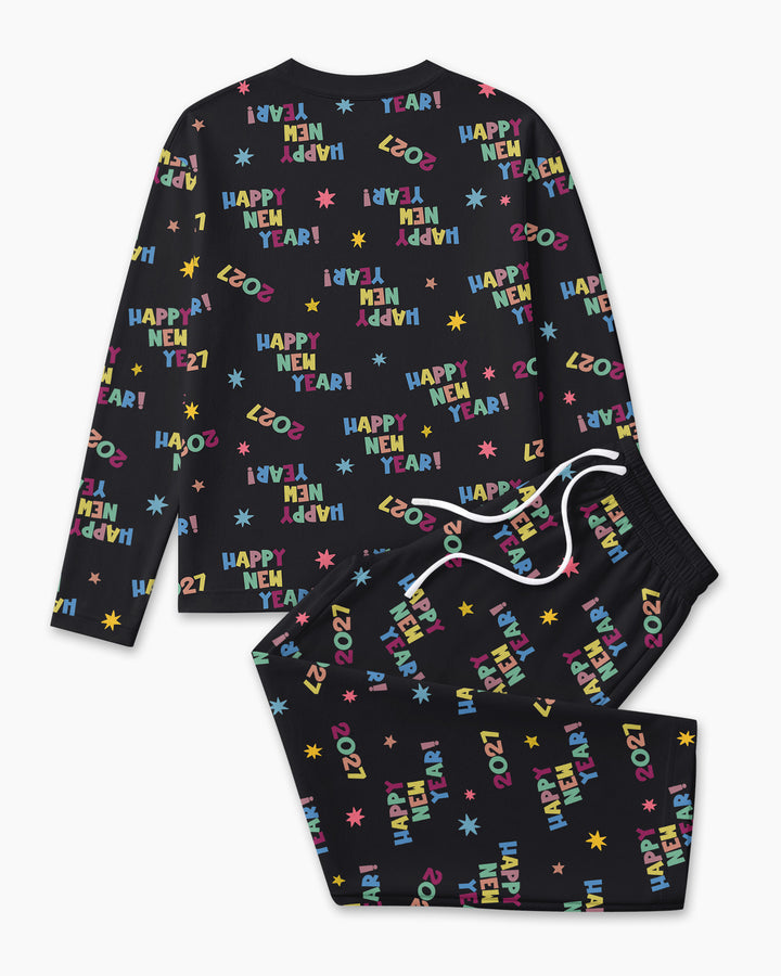 Retro Happy New Year 2027 Bamboo Men's Pajama Set