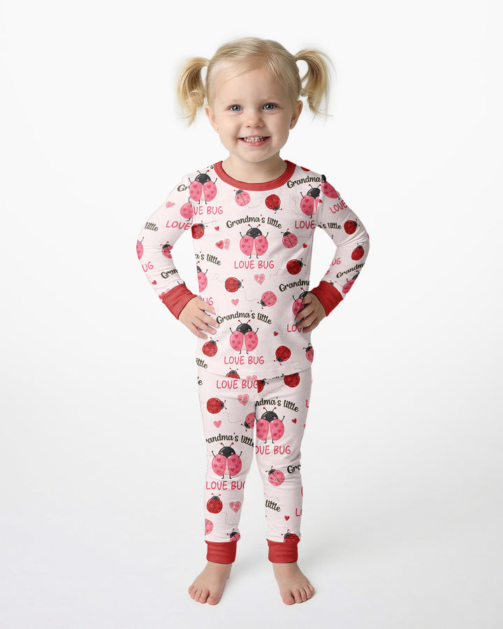 Grandma's Little Love Bug Bamboo Two Piece Long Sleeve Pajama Set