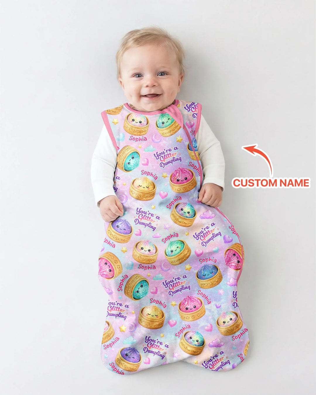 Custom Name You're A Glitter Dumpling Bamboo Sleep Bag