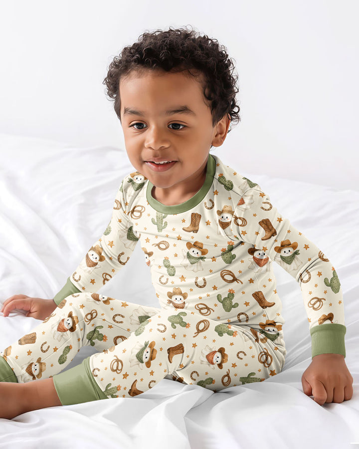Conjunto de pijama de dos piezas de bambú con mangas largas, plantilla PERSONALIZADA
