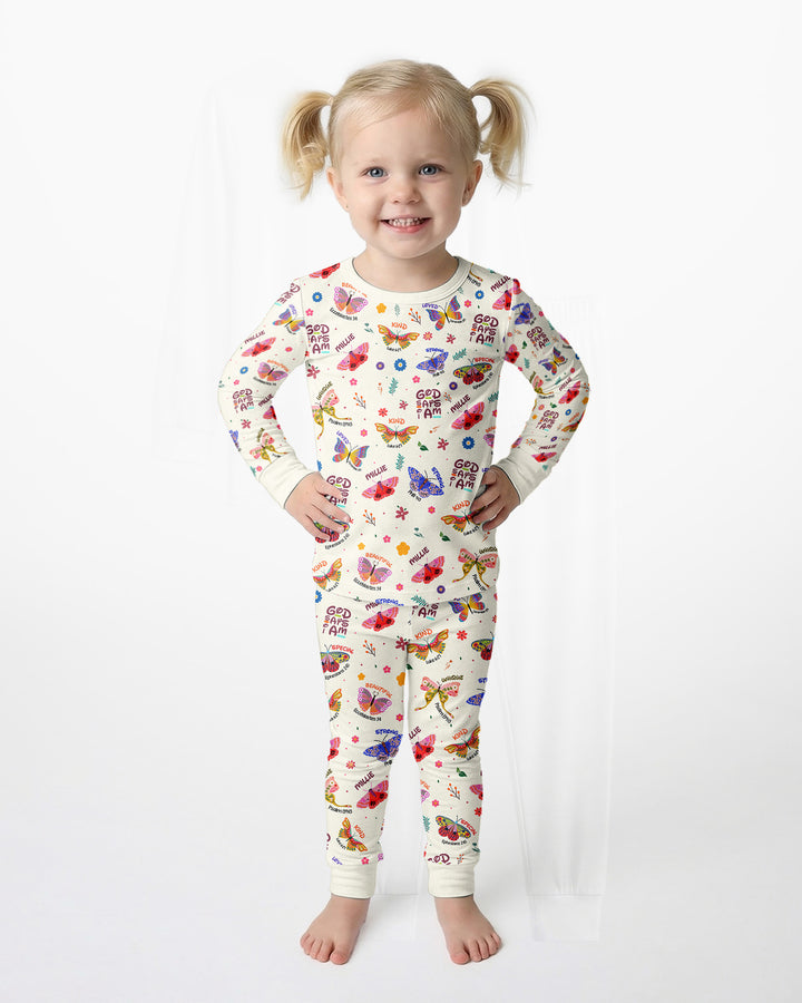 Zweiteiliges Langarm-Pyjama-Set mit Sommerfrüchten