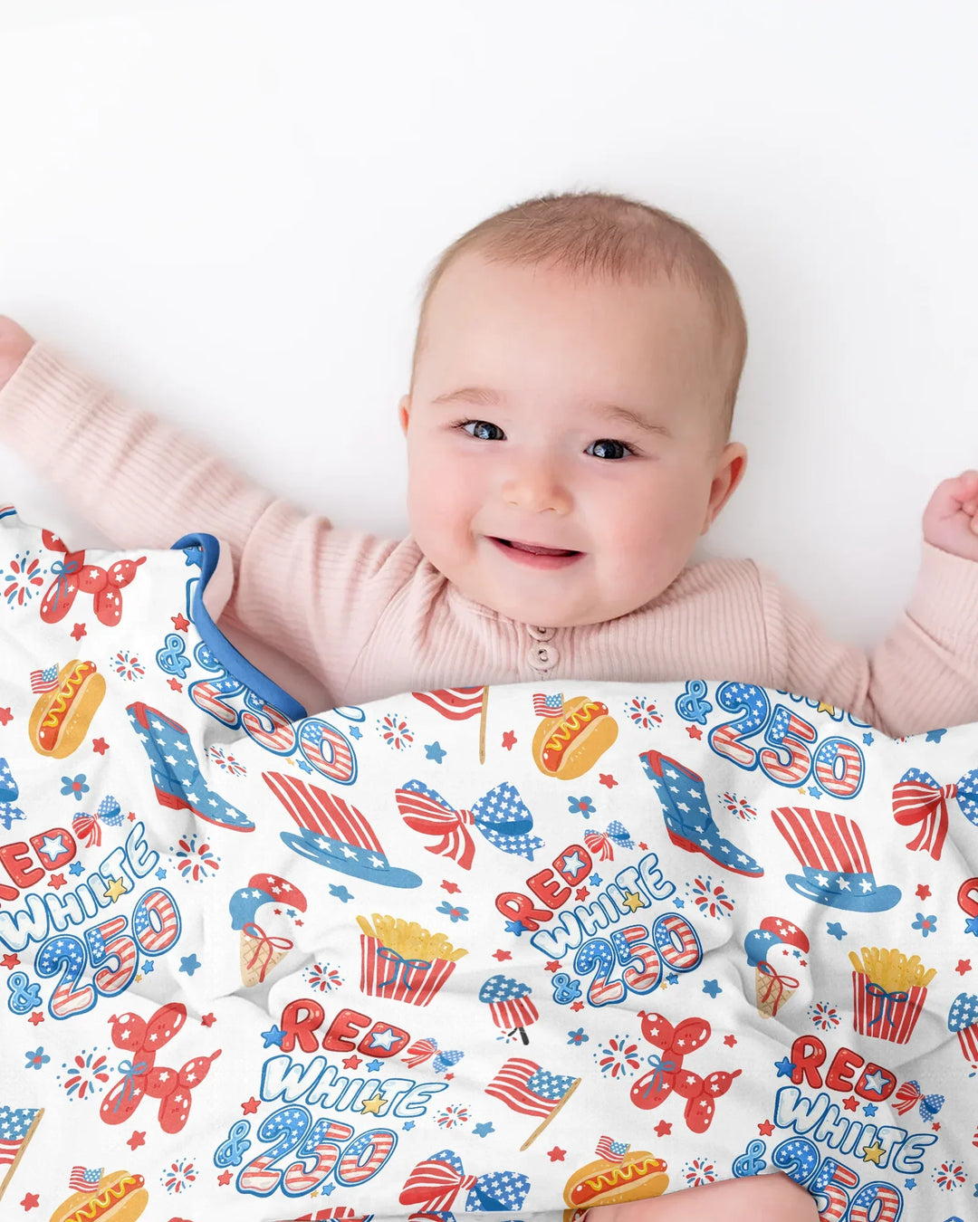 Red White & 250 Bamboo Blanket