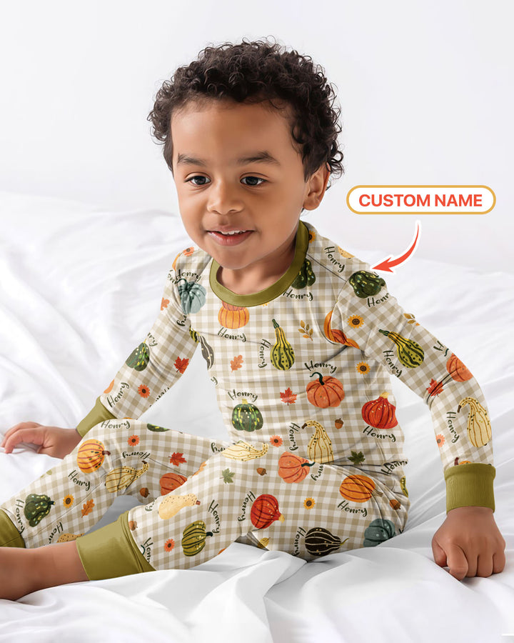Zweiteiliges Langarm-Pyjama-Set mit Sommerfrüchten