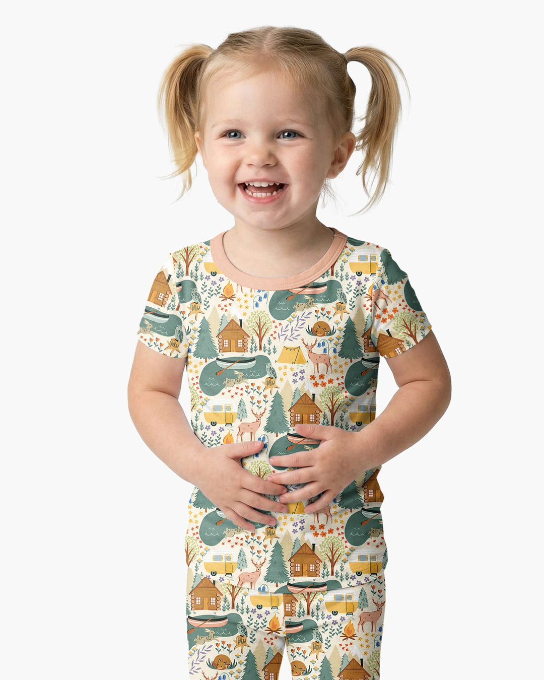 Conjunto de pijama de dos piezas de manga corta de bambú