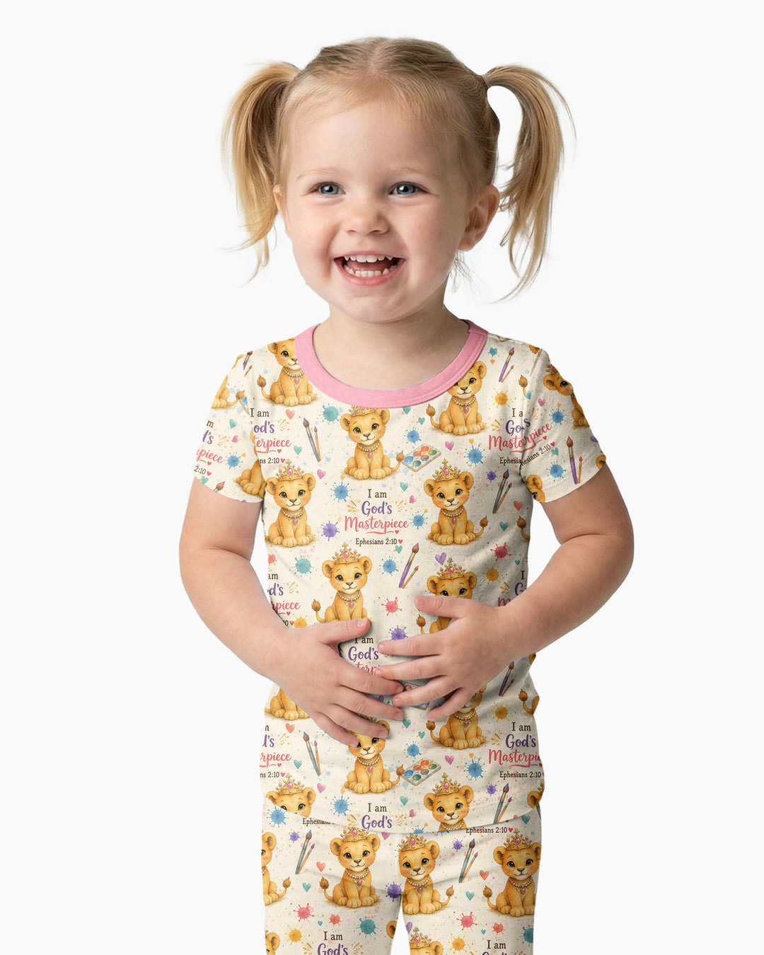 I Am God's Masterpiece Two Piece Short Sleeve Pajama Set