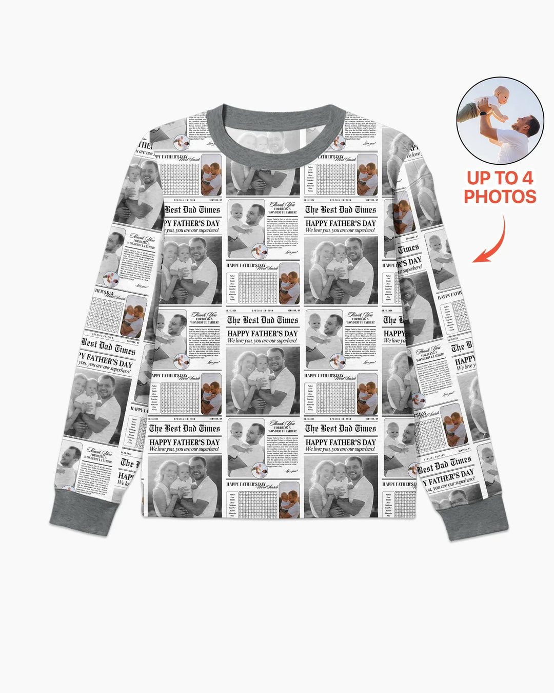 Custom Photo The Best Dad Times Bamboo Men's Pajama Set