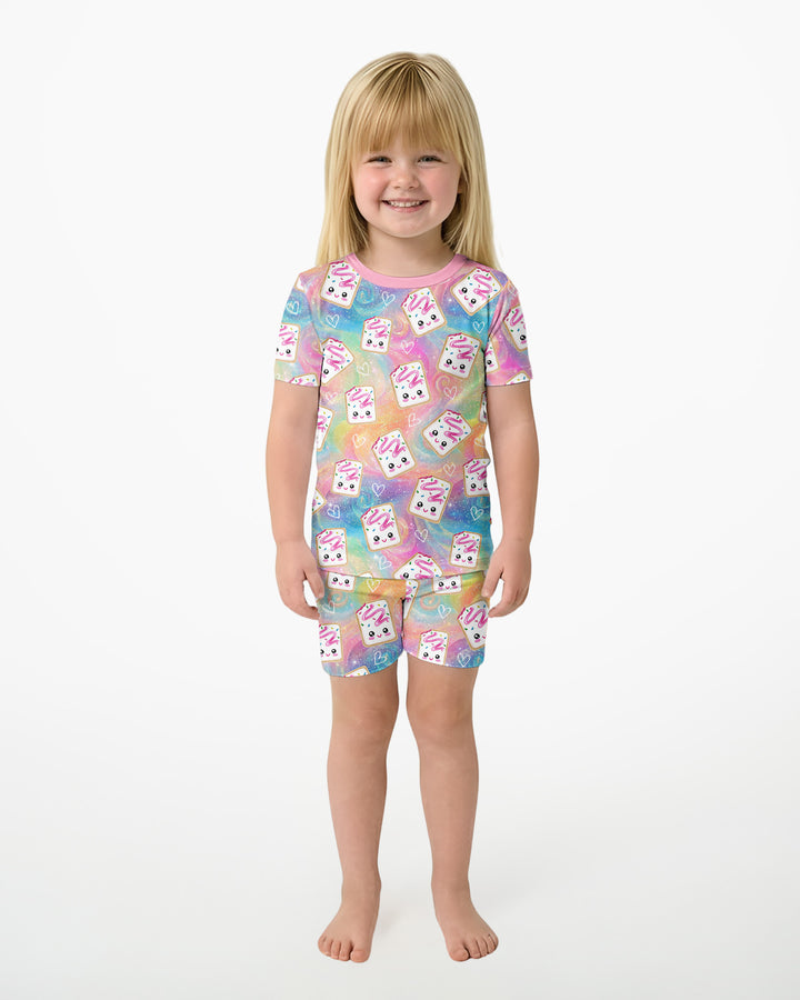 Kawaii Sprinkle Pastry  Bamboo Two Piece Short Sleeve Shorts Pajama Set