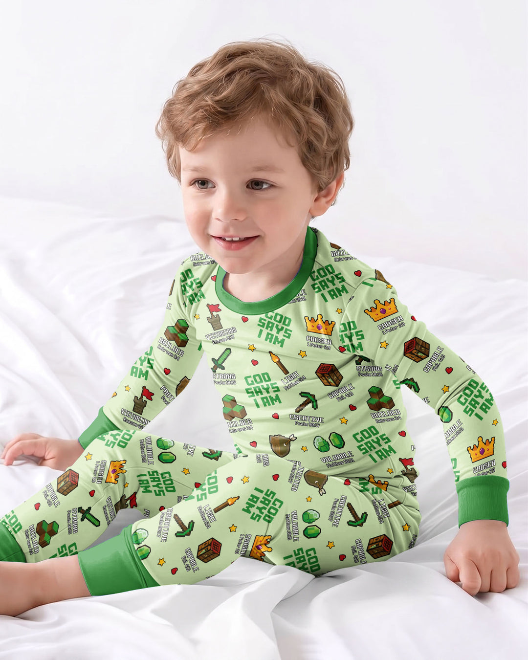 Christian Gamer Bamboo Two Piece Long Sleeve Pajama Set