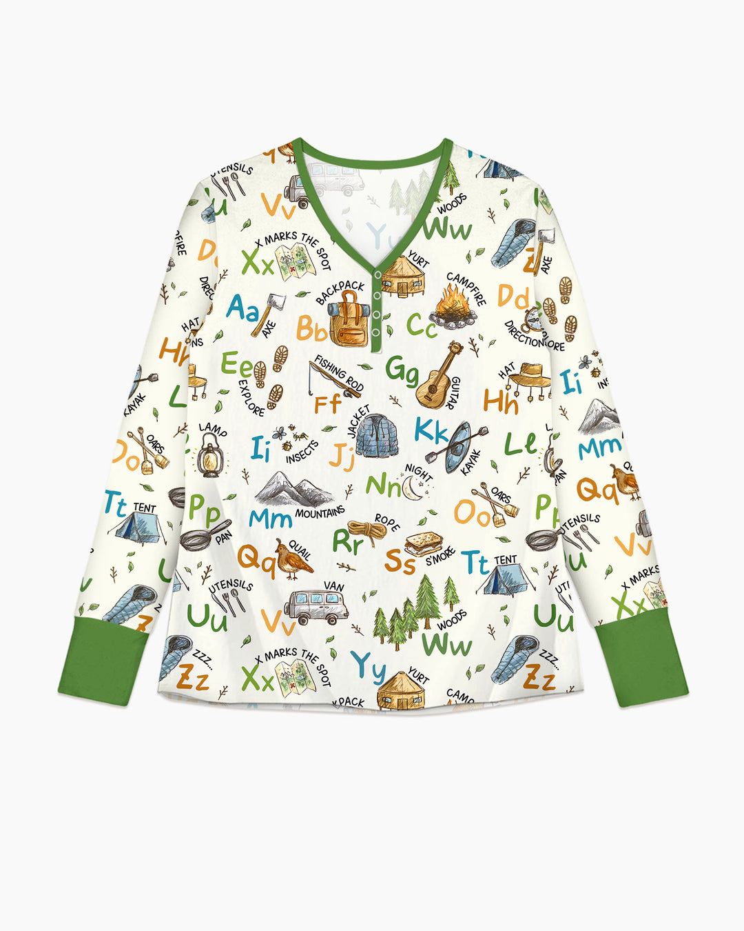 Plantilla de conjunto de pijama de mujer de bambú