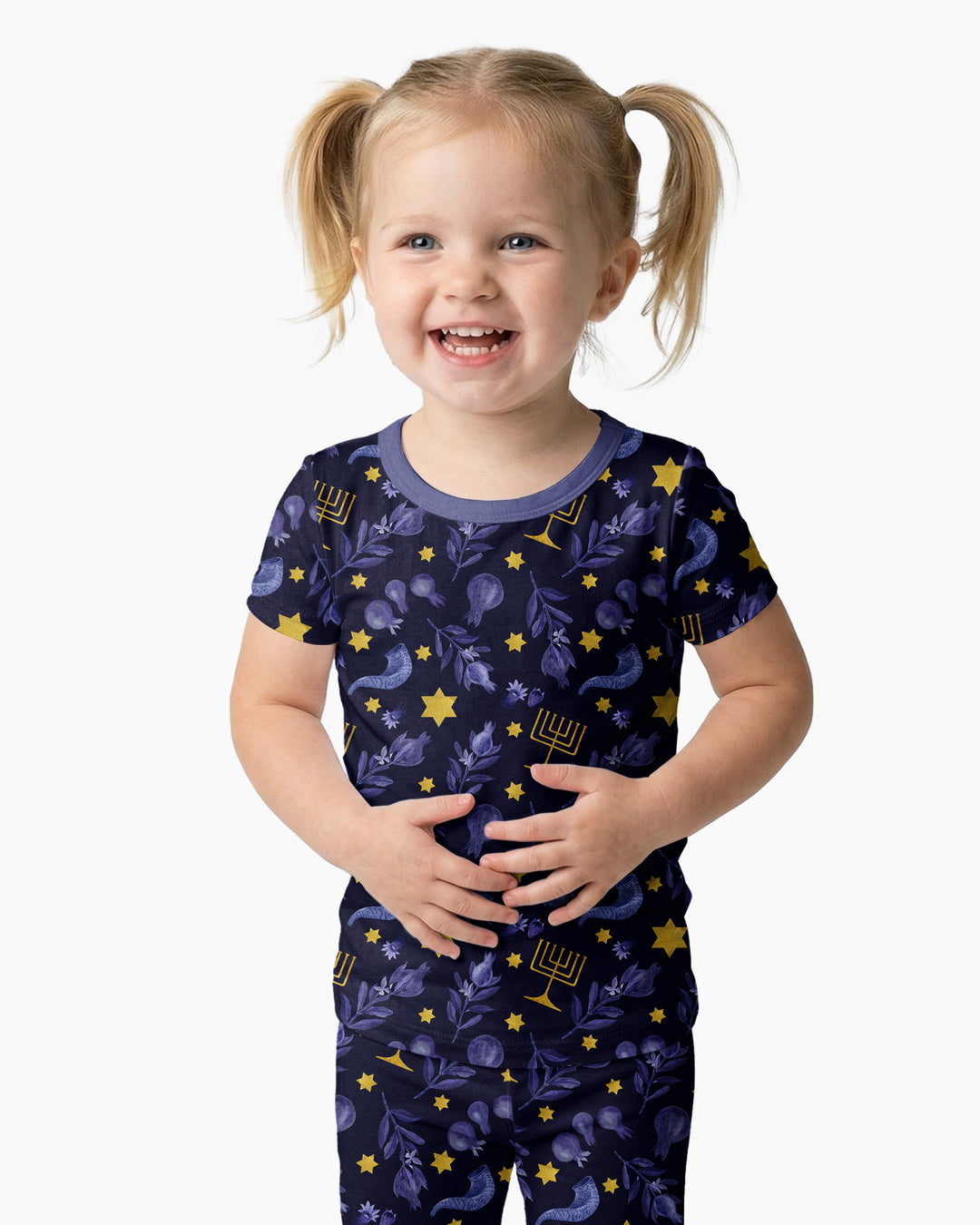 Rosh Hashanah Night Family Matching Bamboo Two Piece Short Sleeve Pajama Set
