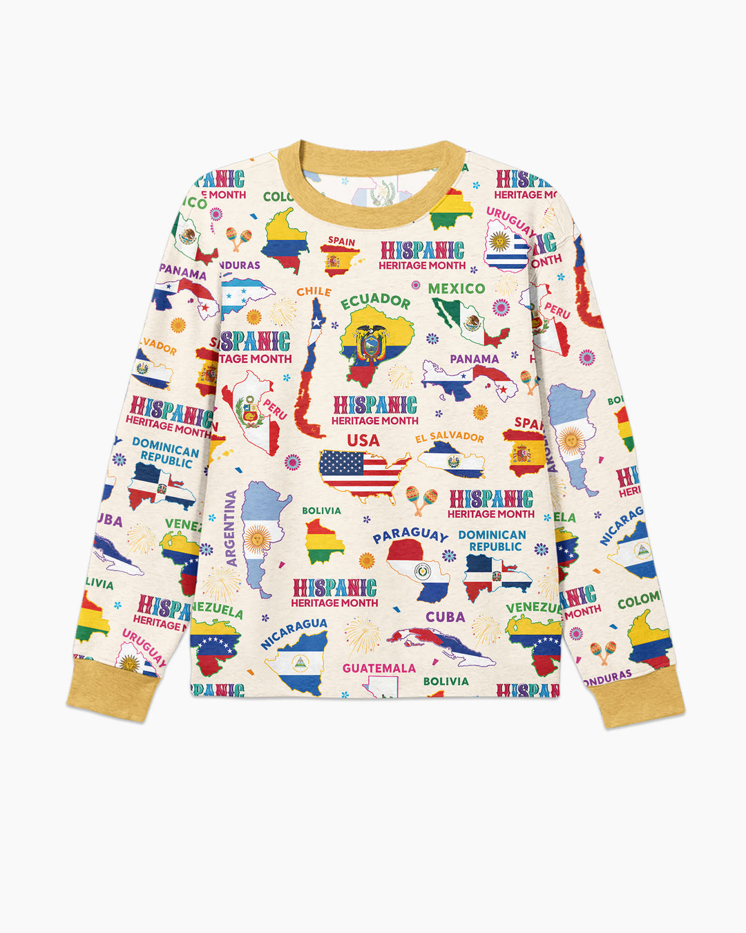 Hispanic Heritage Month Country Flags Bamboo Men's Pajama Set