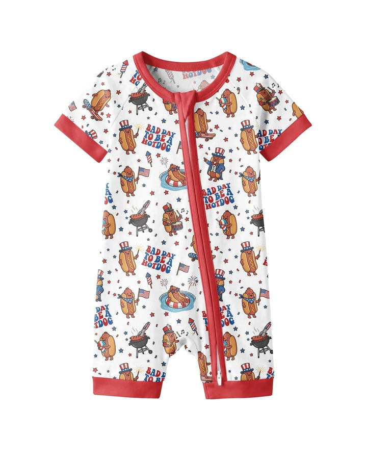Hot Dog Patriotic Bamboo Shorty Zippy