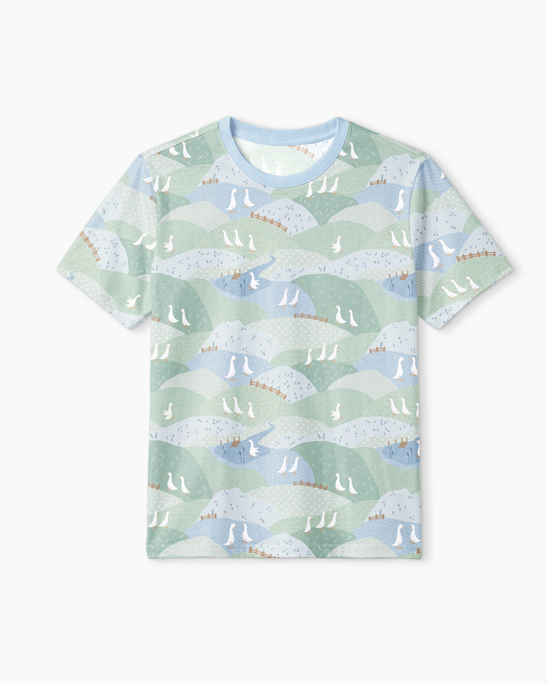 Wandering Geese Family Matching Bamboo Men Short Sleeve Short Pajama Set
