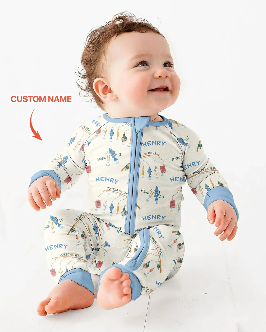 Hooked On Jesus Fishing Matching Bamboo Convertible Zippy