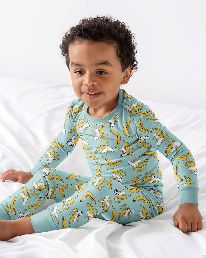 Conjunto de pijama de dos piezas de bambú con plátanos