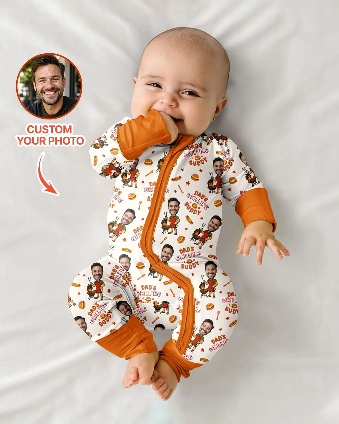 Custom Photo Dad's Grilling Buddy Family Matching Bamboo Convertible Zippy