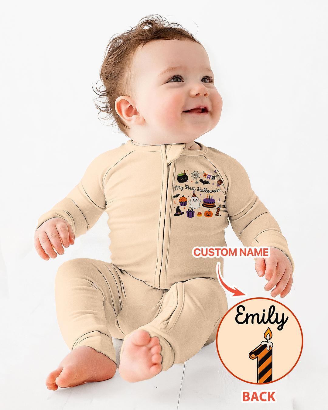 Personalized My First Halloween Pumpkin Bamboo Convertible Zippy