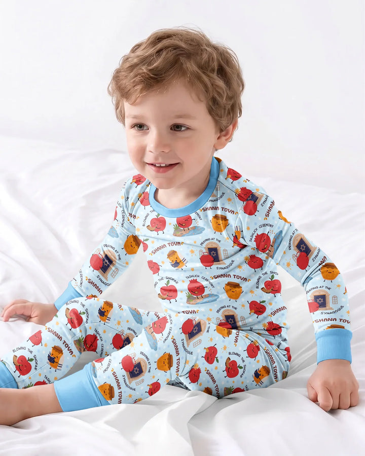 Sweet Sacred Moments Family Matching Bamboo Two Piece Long Sleeve Pajama Set