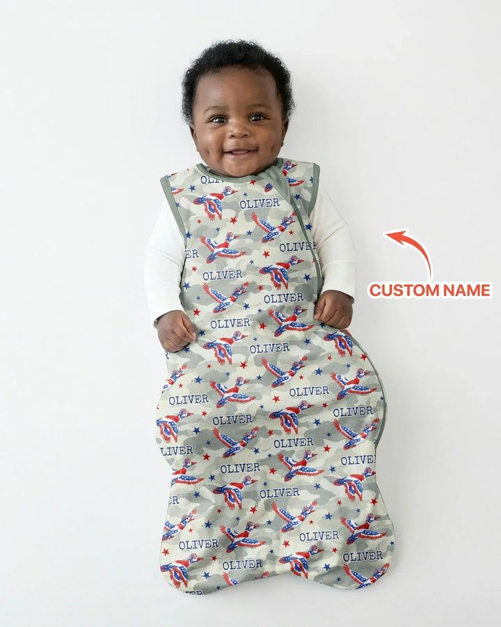 Custom Name America Mallard Duck Family Matching Bamboo Sleep Bag