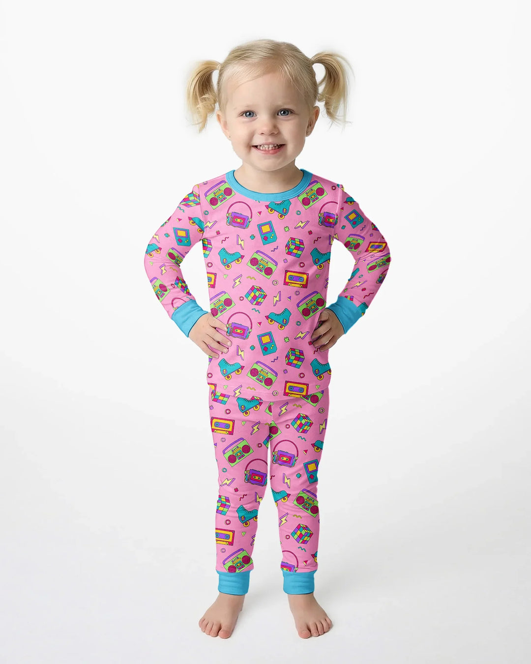 Zweiteiliges Langarm-Pyjama-Set mit Sommerfrüchten