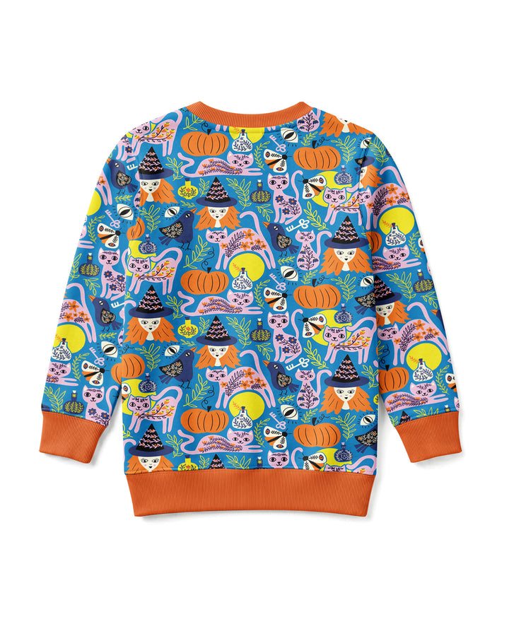 Whimsical Witch Cats Bamboo Crewneck Sweatshirt