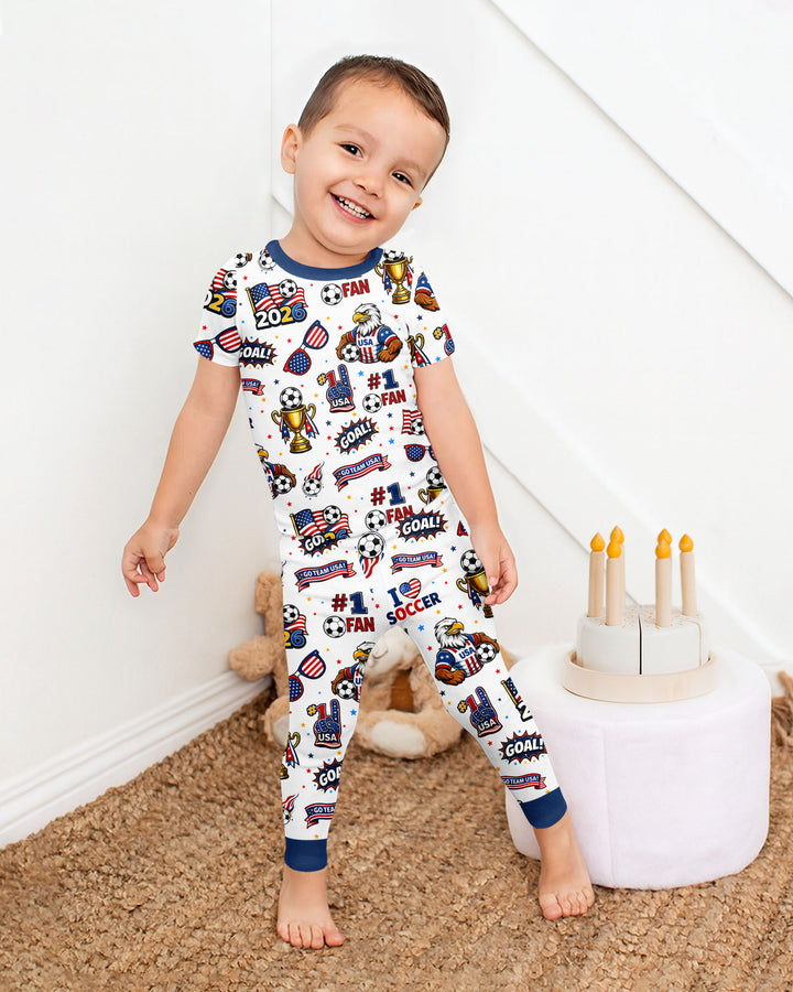 Conjunto de pijama de dos piezas de manga corta de bambú