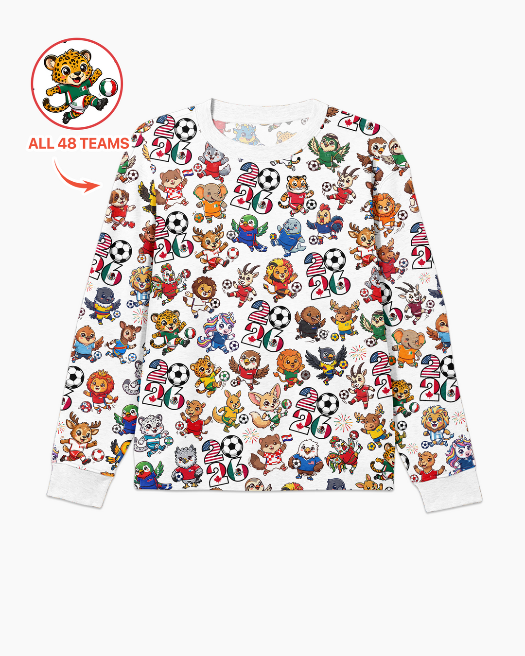 Kawaii Animals Soccer Tour 2026 Family Matching Bamboo Men's Pajama Set