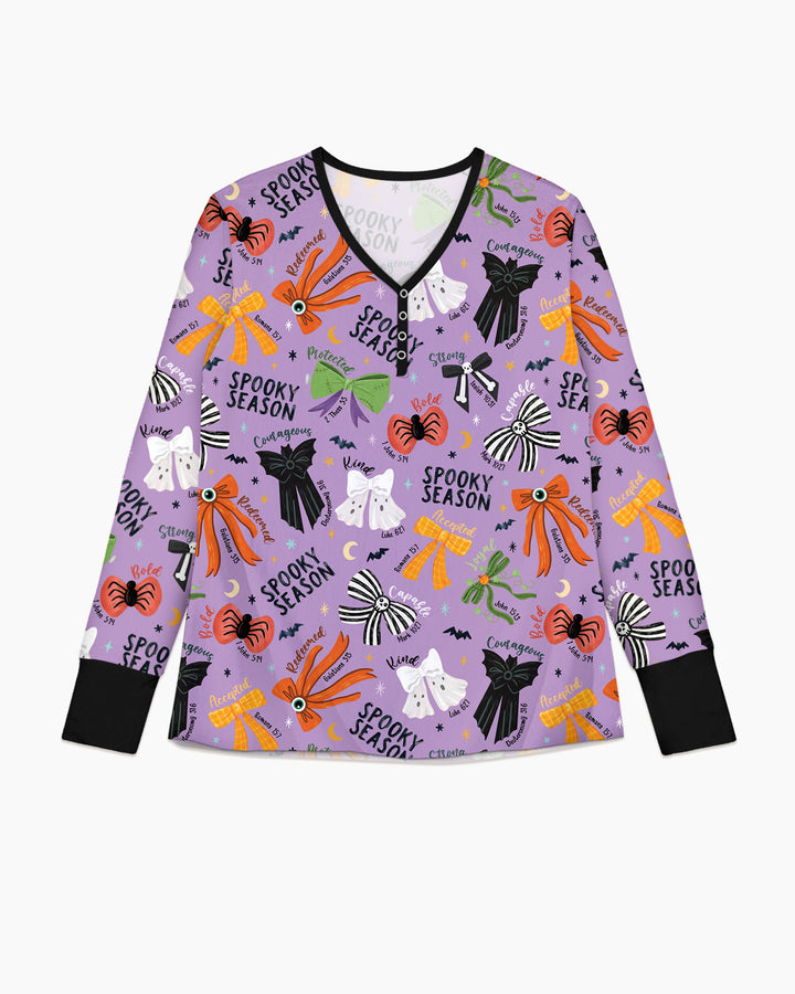 Spooky Bows Spooky Season Bamboo Women Pajama Set
