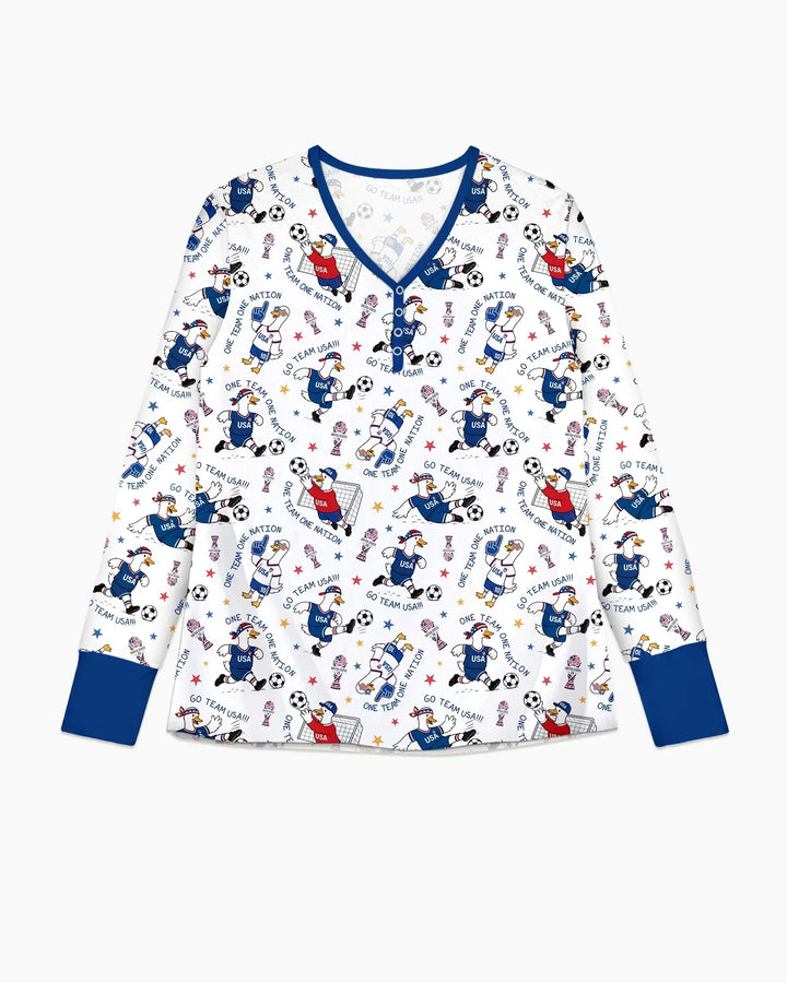 USA Soccer Goose Family Matching Bamboo Women Pajama Set
