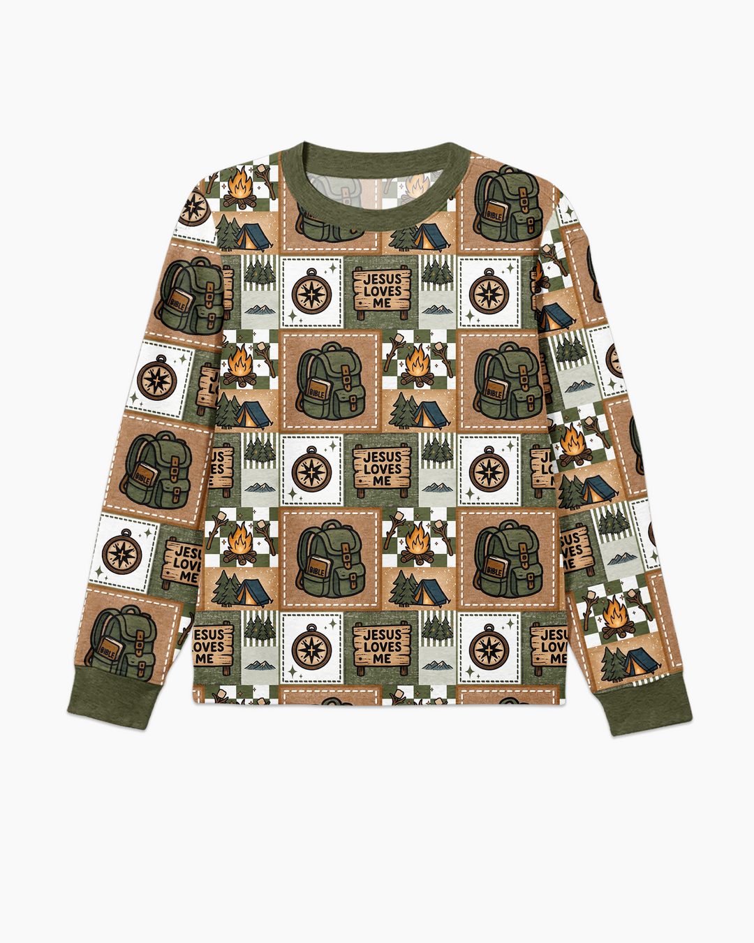 Camping Jesus Loves Me Bamboo Men's Pajama Set