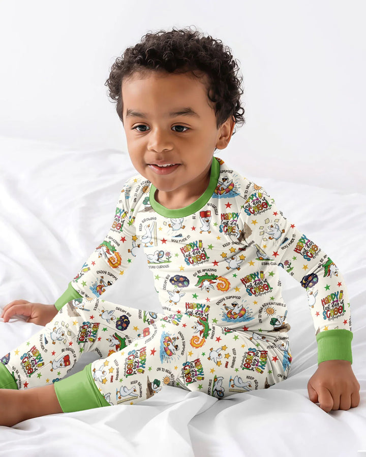 Silly Goose Happy Last Day of School Bamboo Two Piece Long Sleeve Pajama Set