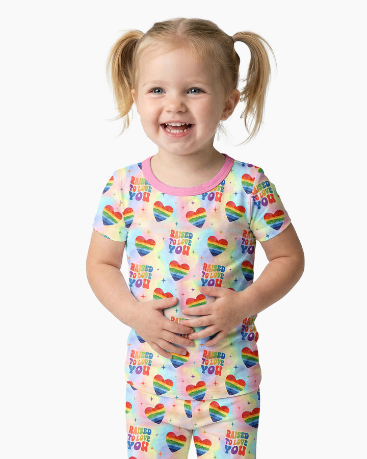 Raised To Love You Bamboo Two Piece Short Sleeve Pajama Set