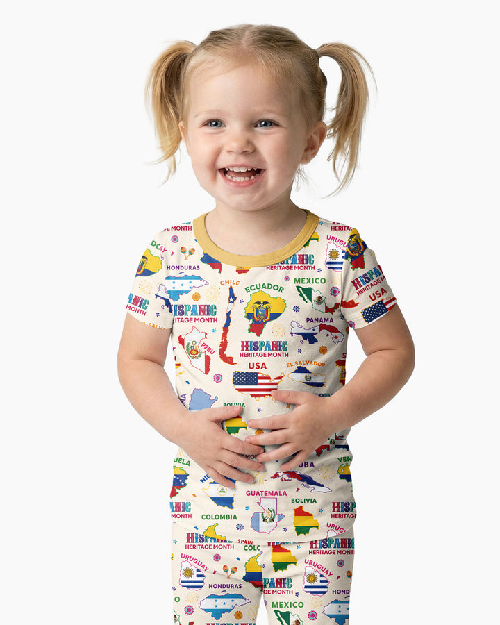 Conjunto de pijama de dos piezas de manga corta de bambú