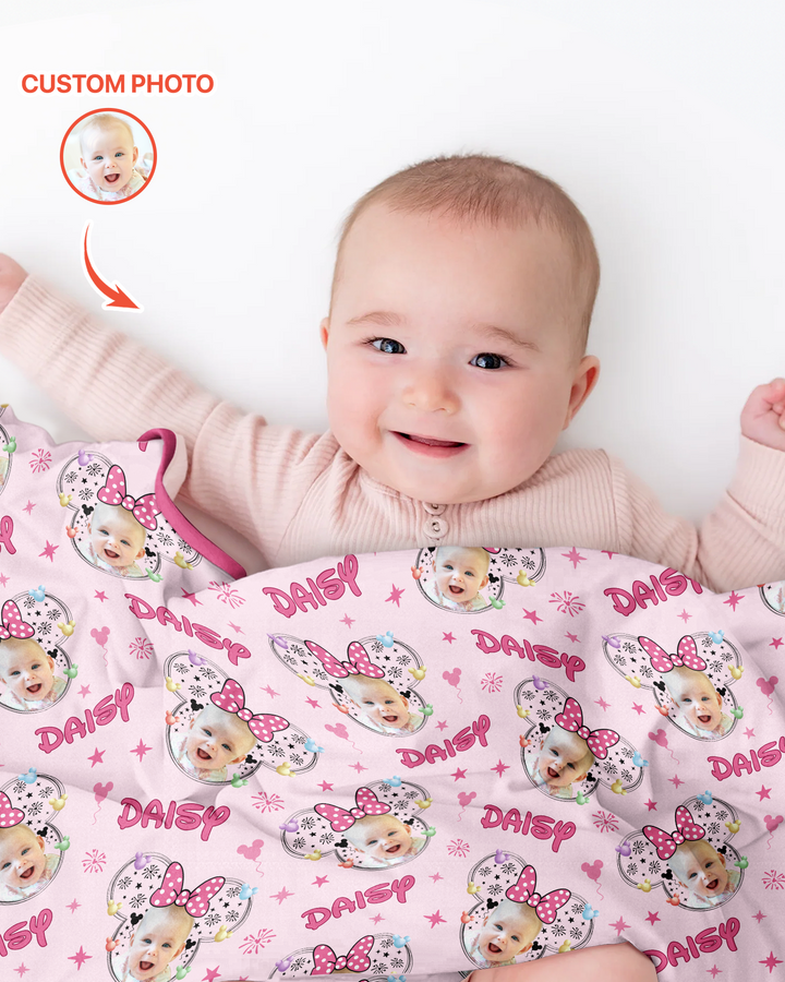 Custom Photo Little Princess Bamboo Blanket