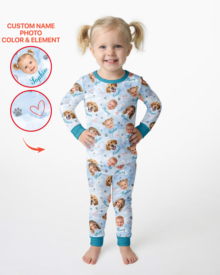Personalized Family Matching Bamboo Two Piece Long Sleeve Pajama Set