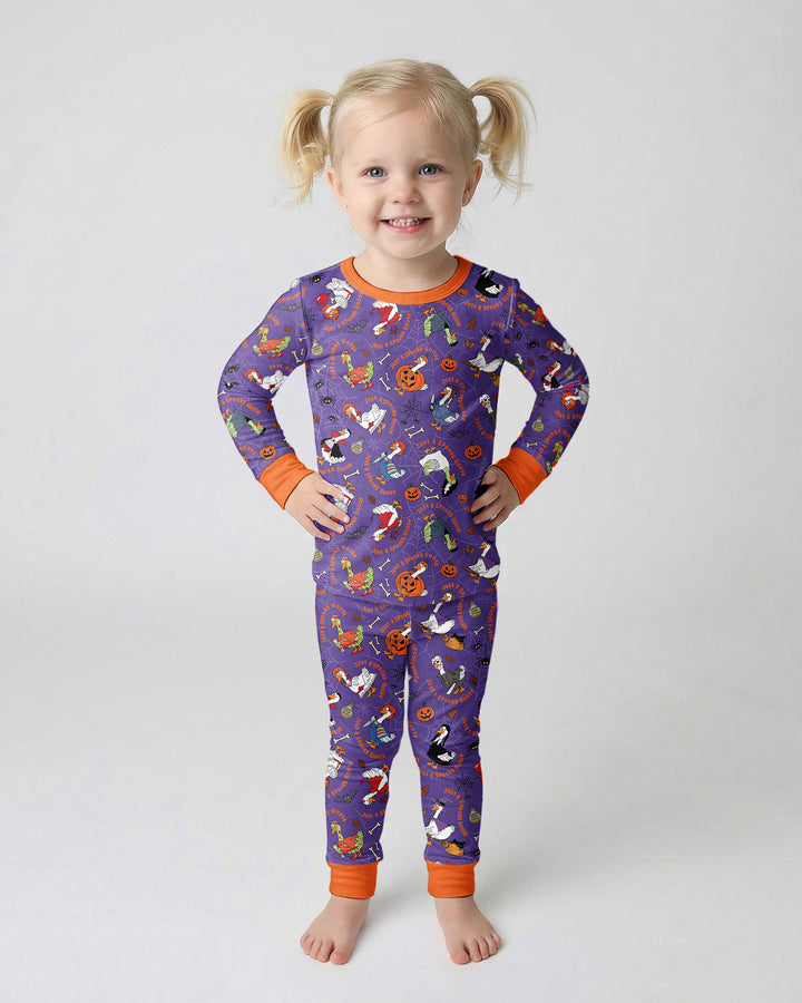 Zweiteiliges Langarm-Pyjama-Set mit Sommerfrüchten