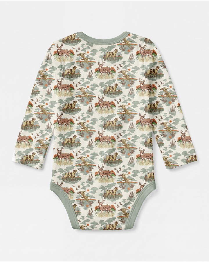 Vintage Hunting Season Daddy& Me Matching Bamboo Bodysuit