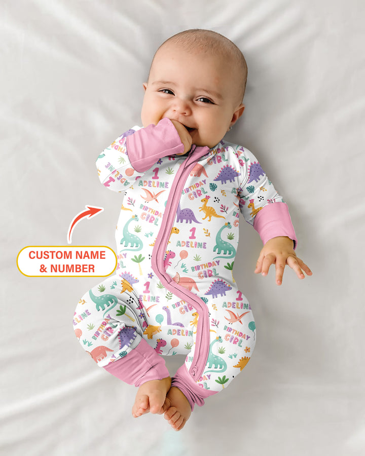 Personalized Dinosaur Birthday Bamboo Convertible Zippy