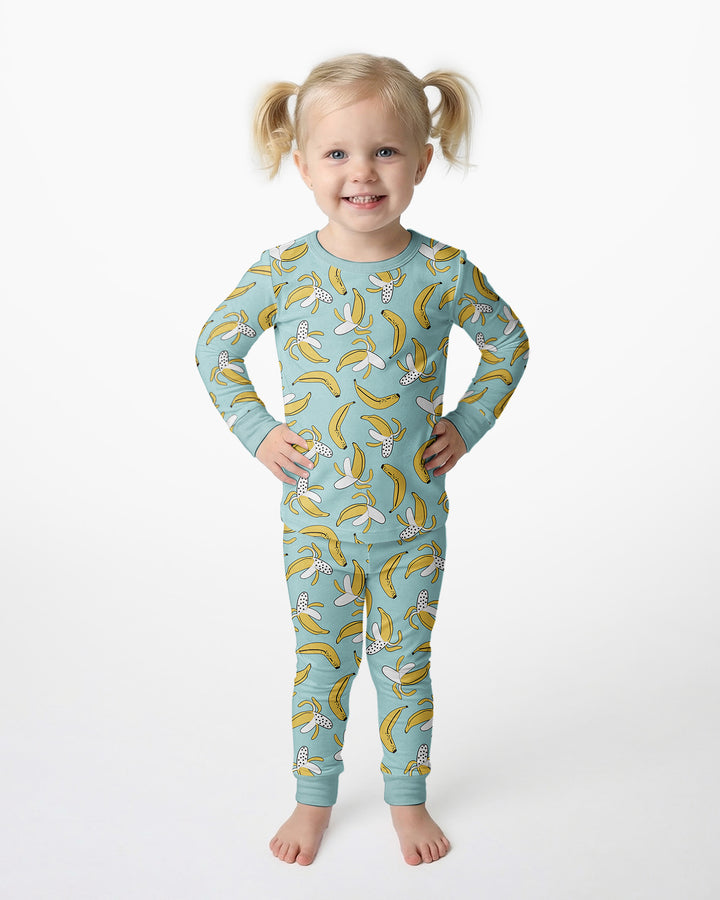 Conjunto de pijama de dos piezas de bambú con plátanos