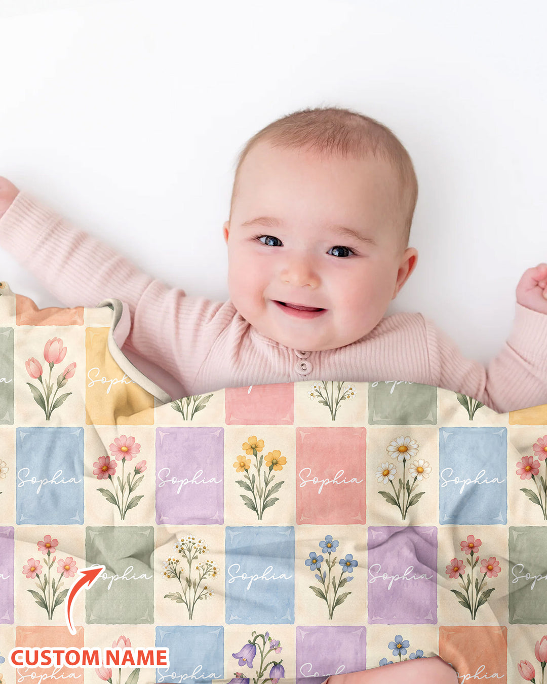 Pastel Wildflower Botanical Bamboo Blanket