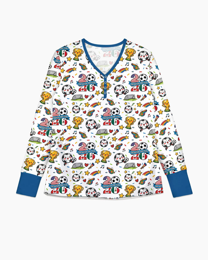 Soccer Fever 2026 Family Matching Bamboo Women Pajama Set