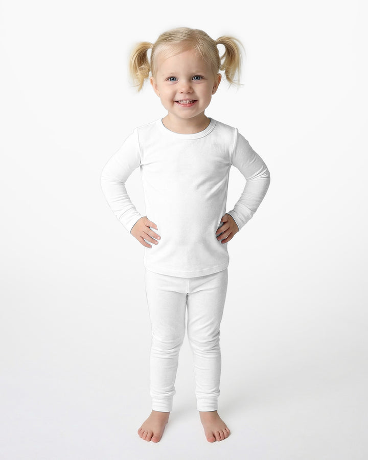 Bambus-Zweiteiler-Pyjama-Set in Weiß