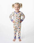Rainbow Space Cats Family Matching Bamboo Two Piece Long Sleeve Pajama Set